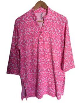 Lulu-B Pink & White Tunic Top Large